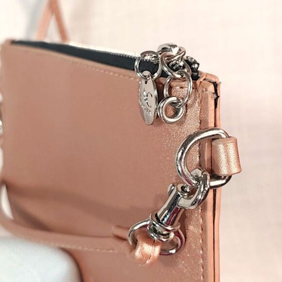 Zac Posen Small Convertible Crossbody Shoulder Bag Clutch Purse Copper Rose Gold - Picture 6 of 9